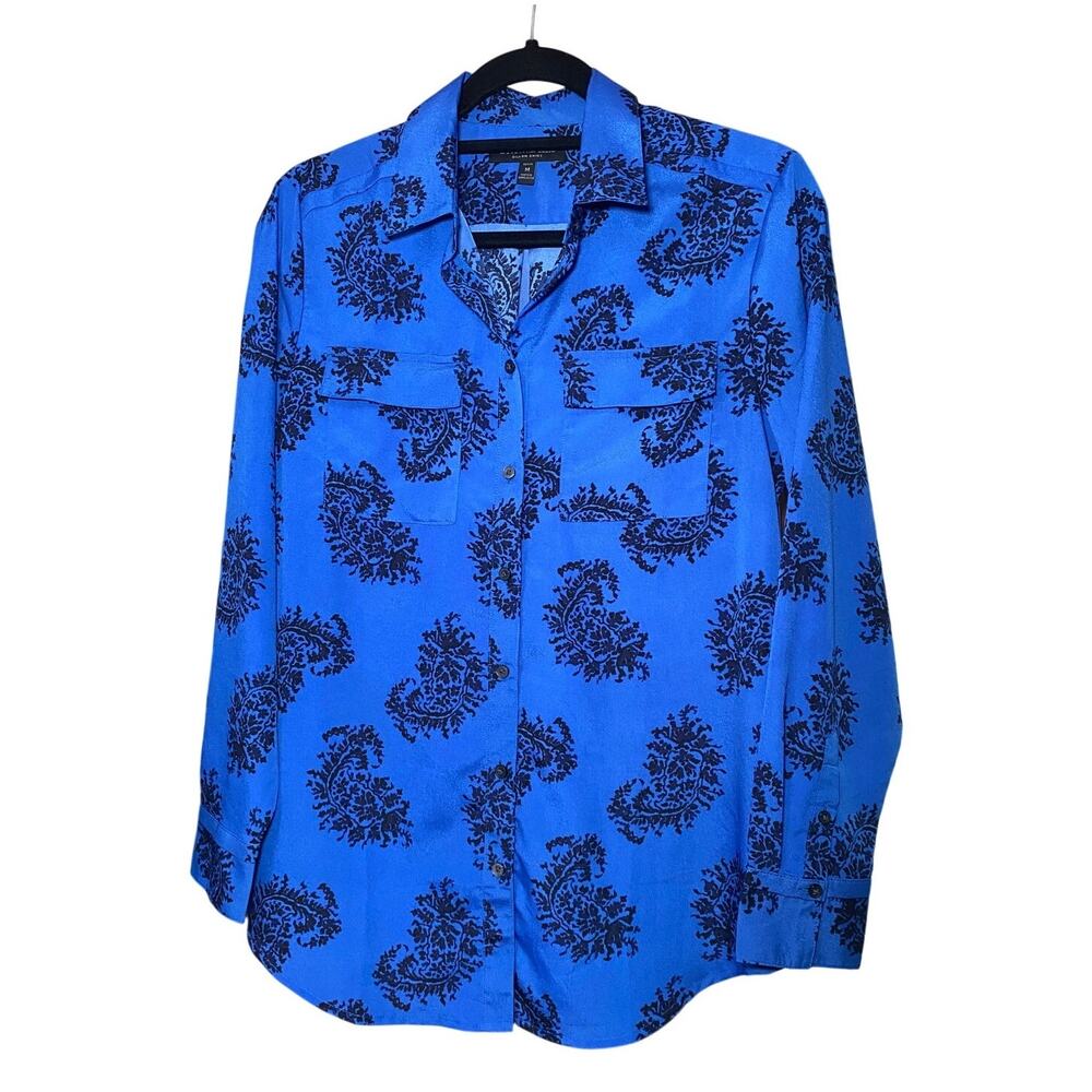Banana Republic - Dillon Black Floral Button Blouse - M Petite